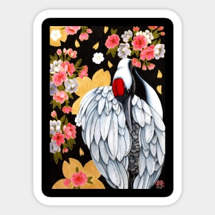 Crane bird in spring Sticker